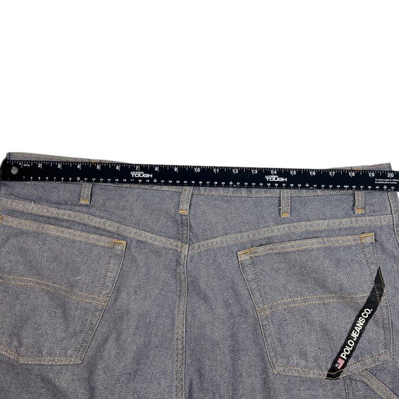 Ralph Lauren Shorts Men 40 in Silver/Blue VINTAGE Denim Polo Jean Worker - Picture 15 of 16